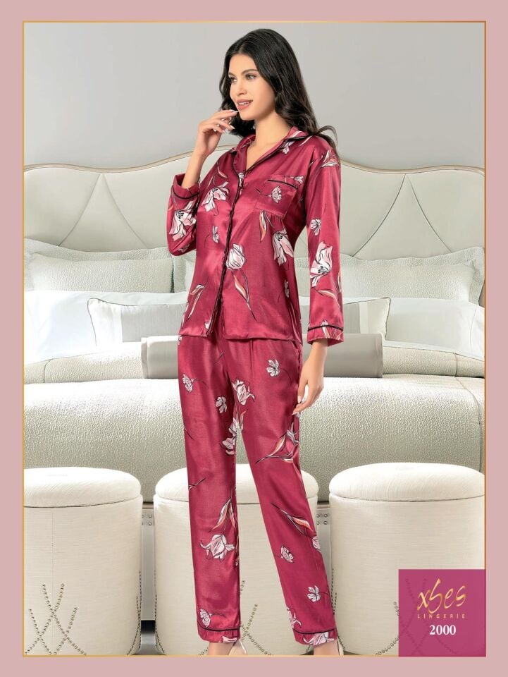 Saten Empirme Pijama Takımı (SADECE TOPTAN)